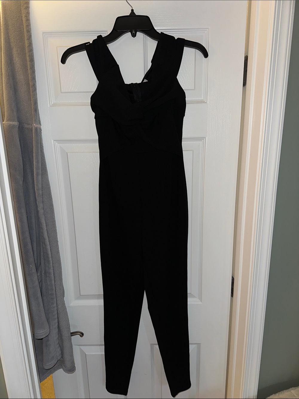 Tobi Black Sleeveless Twisted-Bodice Jumpsuit